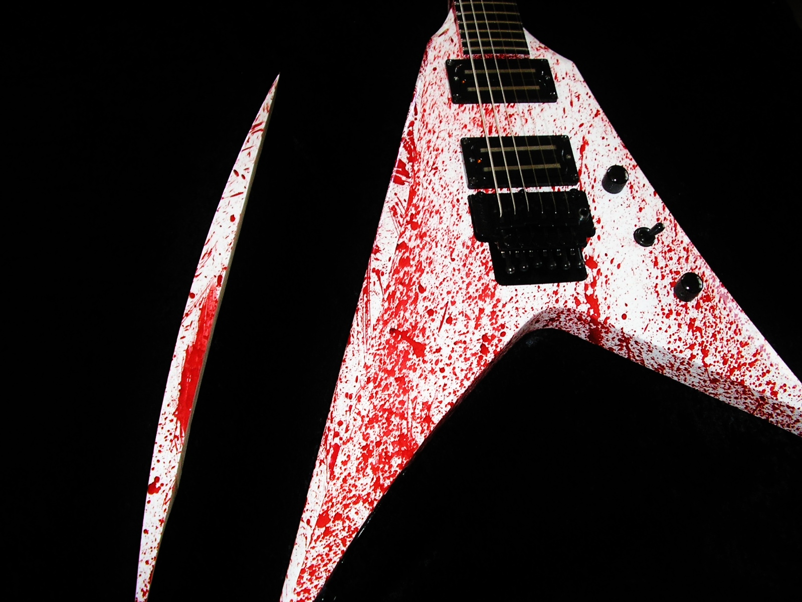 Washburn V Blood Splatter Paint Repair Custom Guitar Works